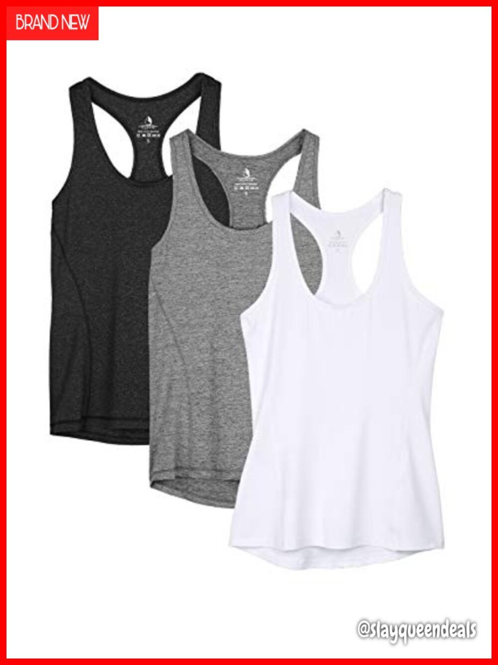 3 Pack Racerback Workout Tank Tops Sleeveless Yoga Fitness Gym Athletic